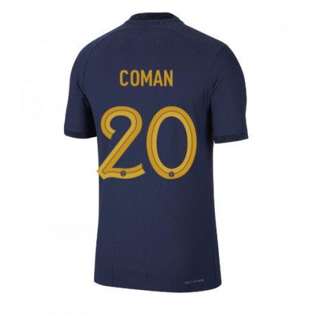 Frankrike Kingsley Coman 20 Matchtröjor Hemma Fotbollströja VM 2022 Frankrike Kingsley Coman 20 Matchtröjor Hemma Fotbollströja VM 2022